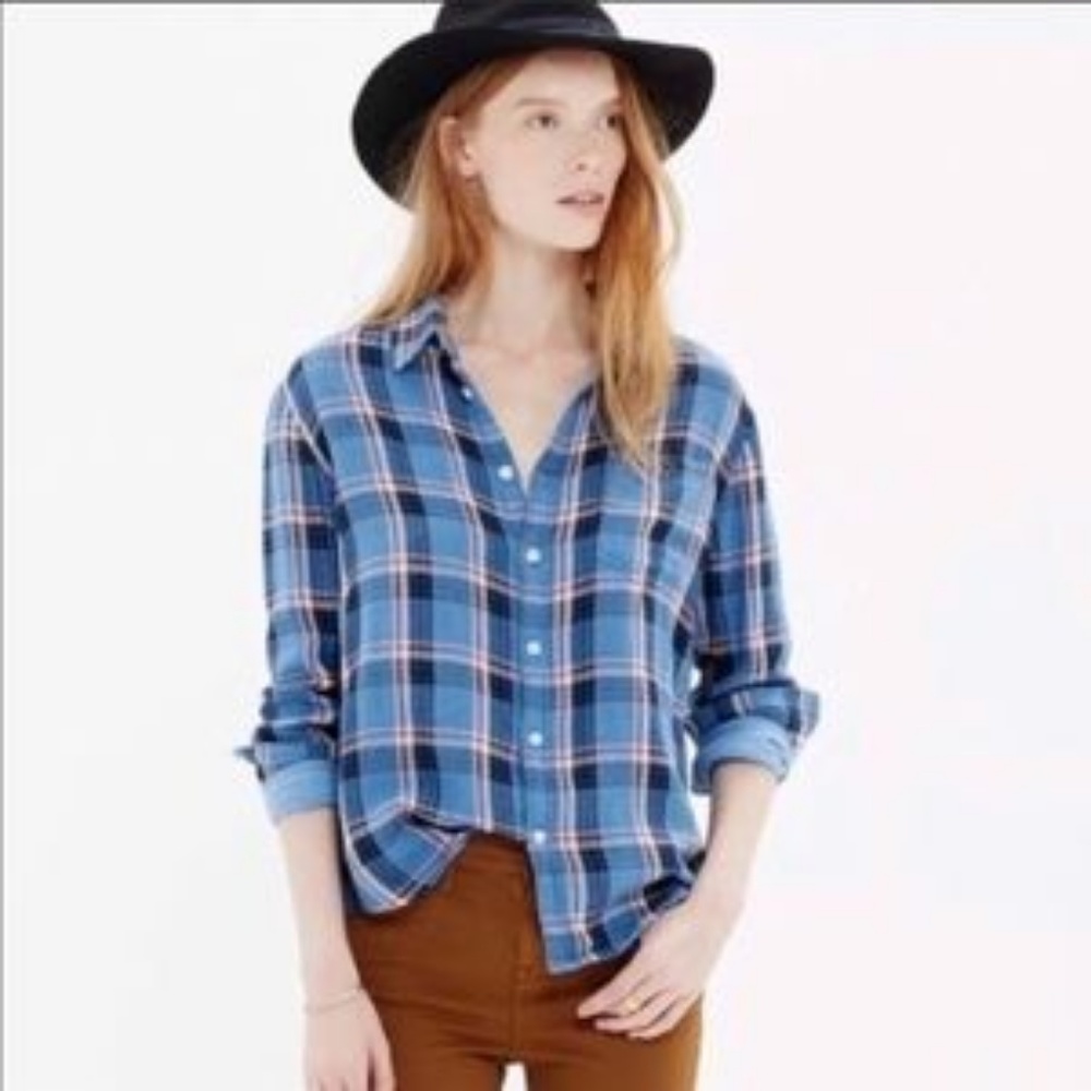 Madewell Blue Plaid Button-Up Shirt - Women